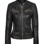 Women’s Vintage Biker Black Real Leather Jacket